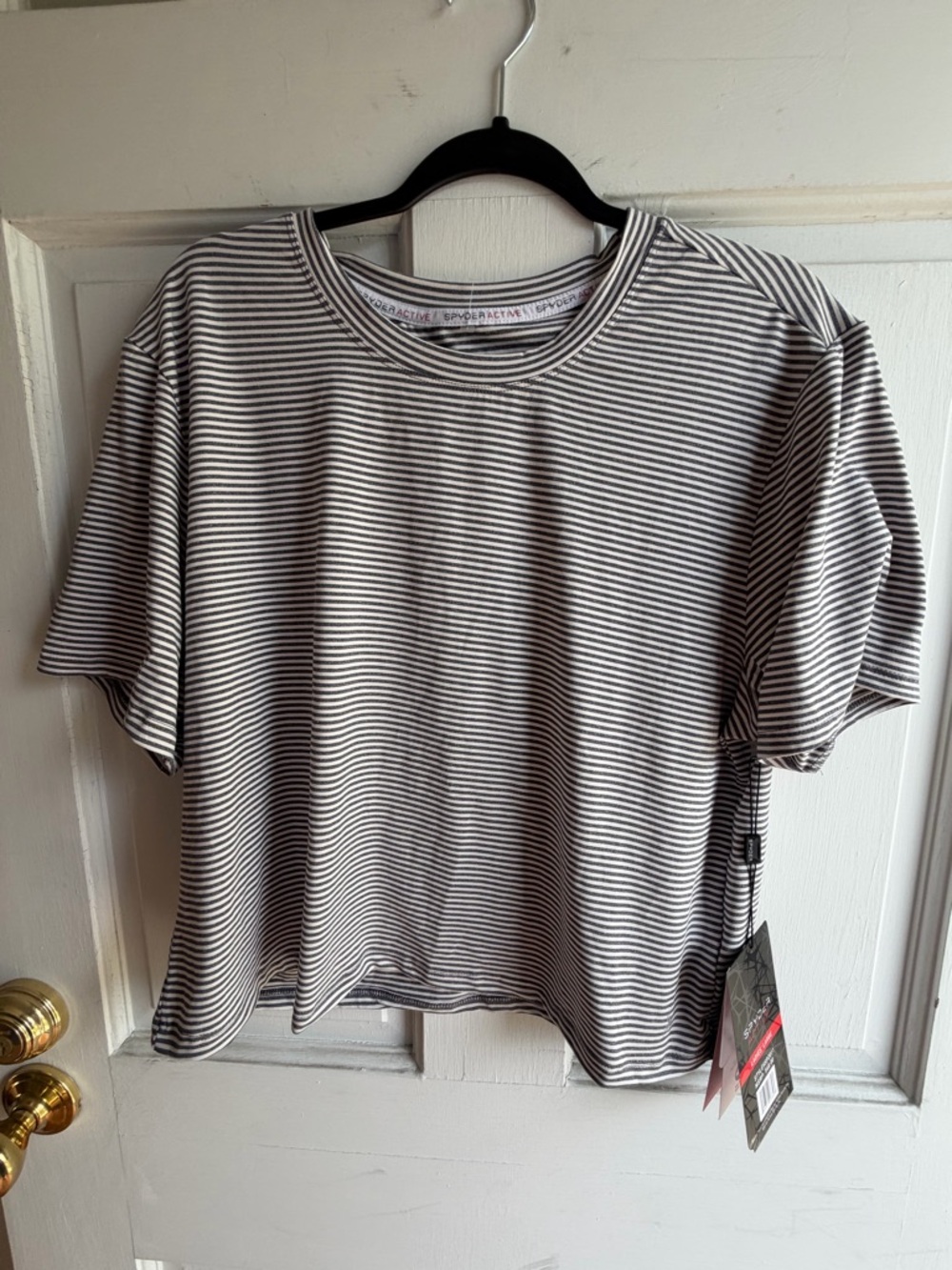 Spyder Black and White Striped Women’s Tee